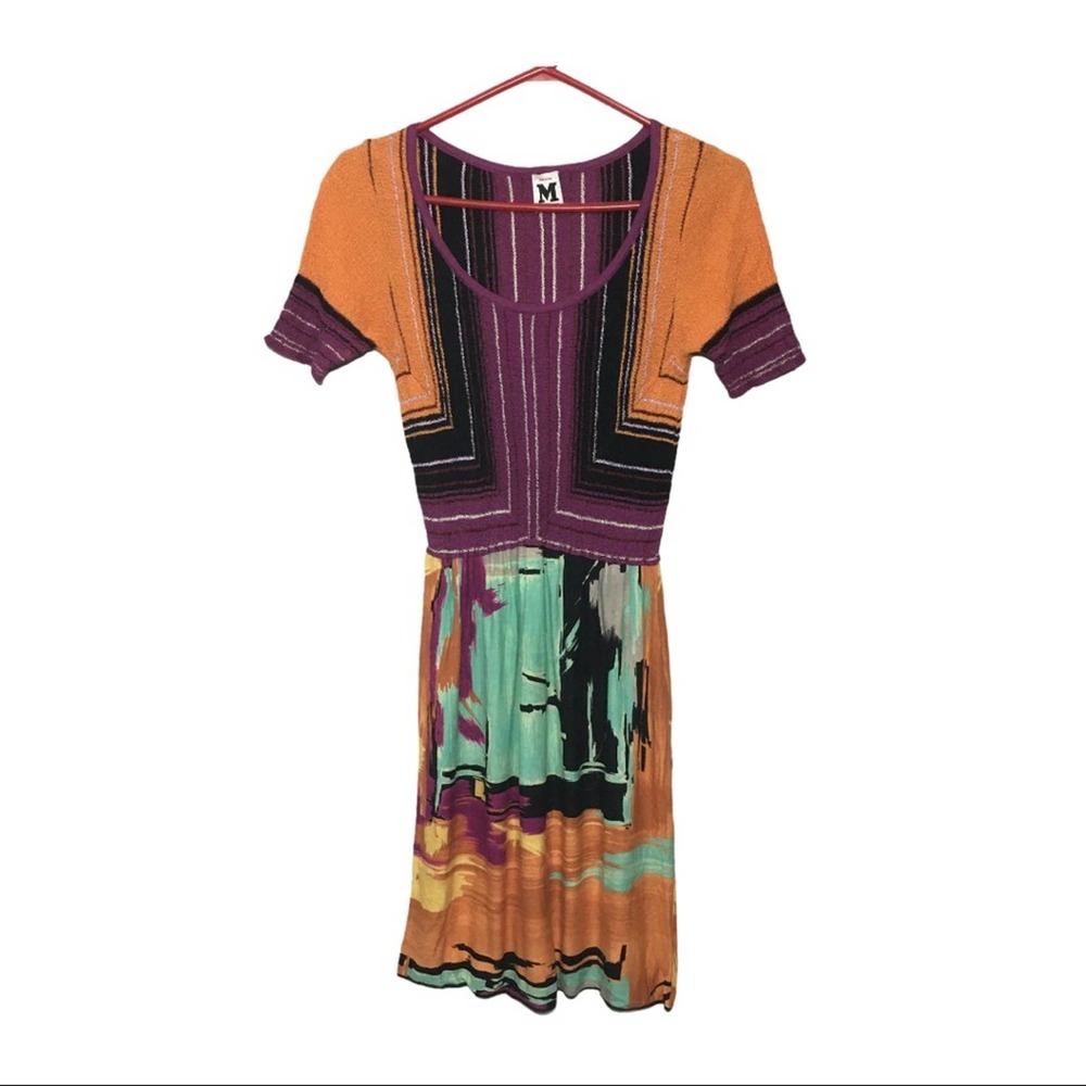 M Missoni Multicolor & Print Short Sleeve Dress 4